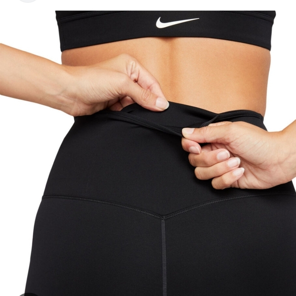 Capris Nike Go Dri Fit High Rise Black Womens M - Picture 10 of 14